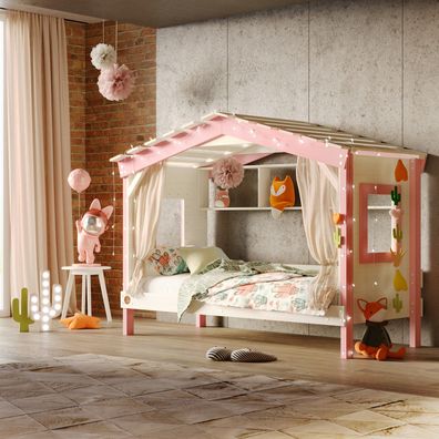 DOLCE NIDO Kinderbett, Spielbett, Jugendbett, Spielhaus, massive Kiefer