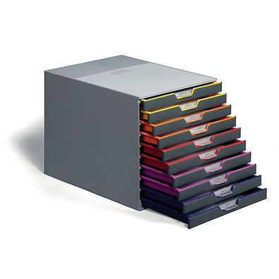 Schubladenbox Durable 7610 Varicolor, 10 Schubladen, A4+ und C4, grau