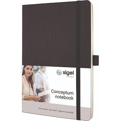 Notizbuch Sigel CO309, Conceptum, Softcover, punktkariert, A5, schwarz, 97 Blatt