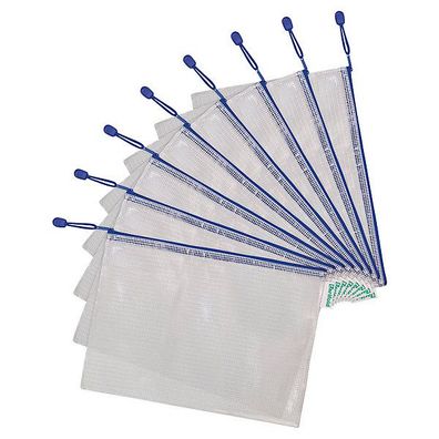 PVC Tasche Tarifold 509001, mit Zipper, A4, blau, 8 Stück