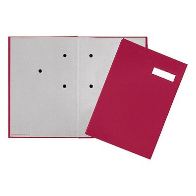 Unterschriftsmappe Pagna 24052, 5 Fächer, Leineneinband, rot