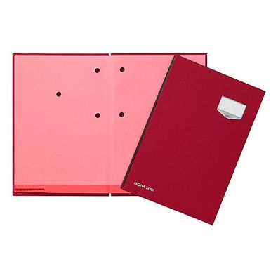 Unterschriftsmappe Pagna 24201, 20 Fächer, Leineneinband, rot
