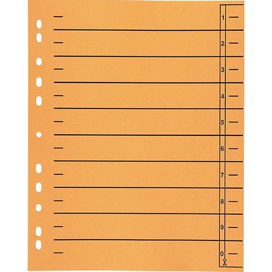 Trennblätter A4, durchgefärbt, orange, 100 Stück