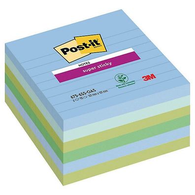 Post-it® Super Sticky Notes Oasis, 6 Blöcke à 90 Blatt, 101 mm x 101 mm