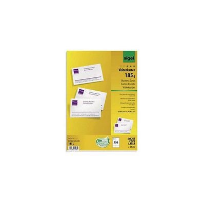 Visitenkarten Sigel DP830, 85 x 55mm, 185g, blanko, weiß, 150 Stück