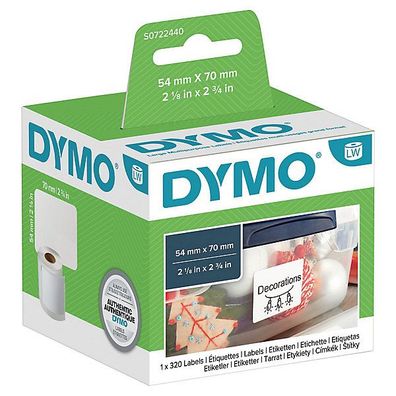 Etikettenband Dymo Diskettenetiketten, 70 x 54mm (LxB), weiß, 320 Stéck
