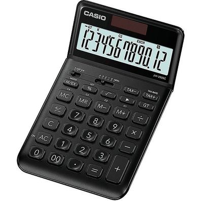 Tischrechner Casio JW-200SC, 12stellig, Solar-/ Batteriebetrieb, schwarz