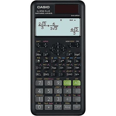 Taschenrechner Casio FX-87DE PLUS-2, 10 / + 2stellig, Solar-/ Batteriebetrieb, swz
