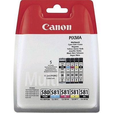 Tinte Canon 2078C005, PGI-580 PB/ CLI-581, Multipack 400 Seiten, sortiert