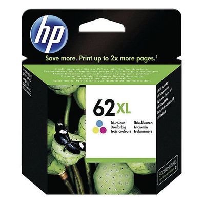 Tintenpatrone HP C2P07AE - 62XL, Reichweite: 415 Seiten, 3farbig