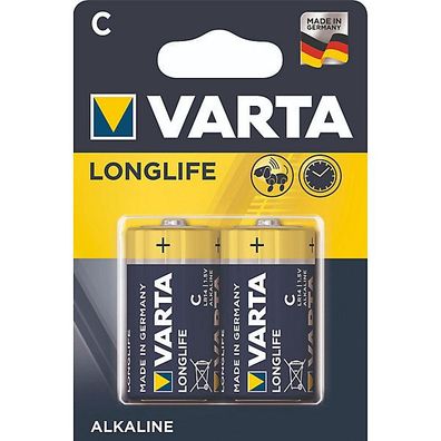 Batterie Varta Longlife, Baby, C, LR14, 1,5V, 2 Stéck