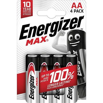 Batterie Energizer E301530700, Mignon, LR06/ AA, 1,5 Volt, MAX, 4 Stéck
