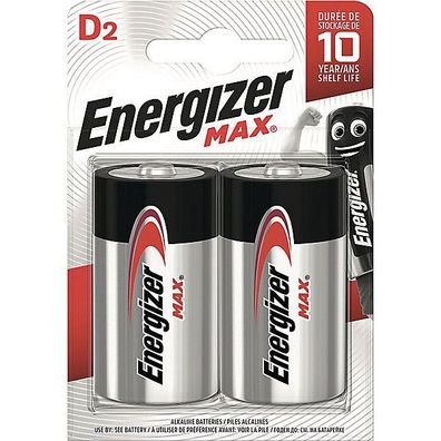 Batterie Energizer E302306800, Mono LR20/ D, 1,5 Volt, MAX, 2 Stück