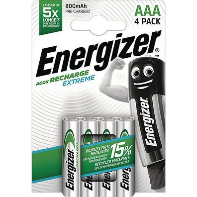 Akku Energizer 635001, Micro, HR03/ AAA, 1,2 Volt, 800mAh, 4 Stéck