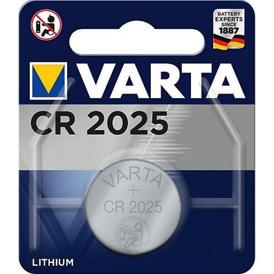 Batterie Varta 6025, Knopfzelle, CR2025, 3 Volt, Lithium