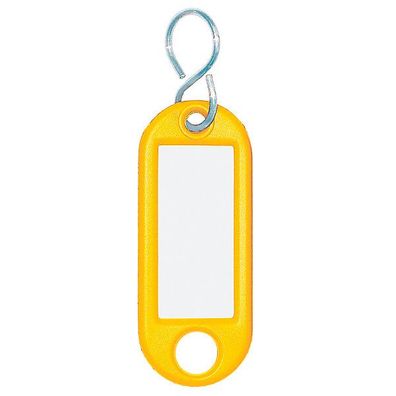 Schlüsselanhänger Wedo 262803405, aus Kunststoff, mit S-Haken, gelb