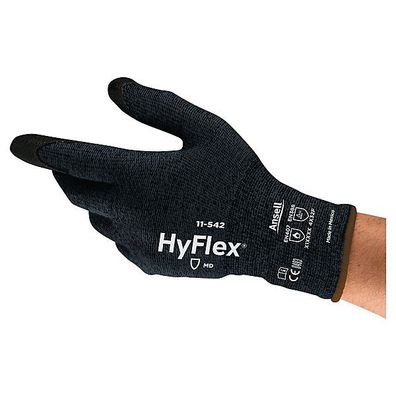 Mechanikschutzhandschuhe HyFlex 11-542, Größe: 7, schwarz, 1 Paar