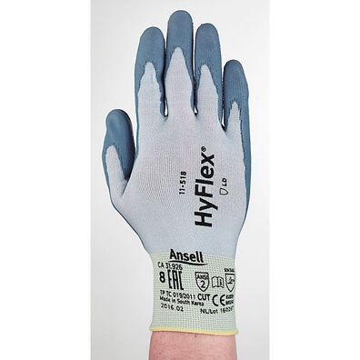Schnittschutzhandschuhe HyFlex 11-518, Größe 8, blau, 12 Paar