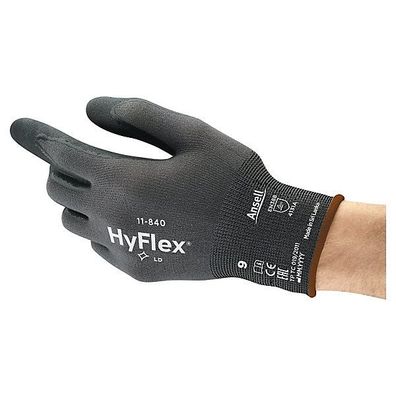 Mechanikschutzhandschuhe HyFlex 11-840, Mehrzweck, Gr: 10, schwarz/ grau, 1 Paar