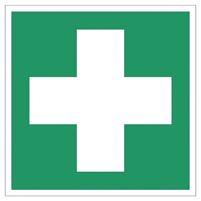 Rettungszeichen Gloria Erste Hilfe, Folie, 20 x 20cm, grün/ weiß