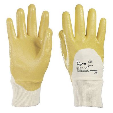 Mehrzweckschutzhandschuhe KCL Sahara 100, Nitril, Größe 9, gelb/ weiß, 1 Paar