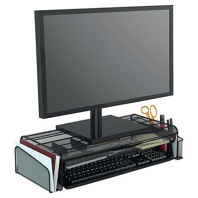 Monitorständer Alba MESHUP N, aus Drahtmetall, 3 Fächer, 565x275x125mm, schwarz