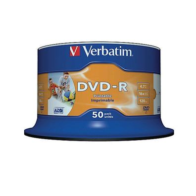 DVD-R Verbatim 43533, 4,7GB, Schreibgeschwindigkeit: 16x, Spindel, 50 Stéck
