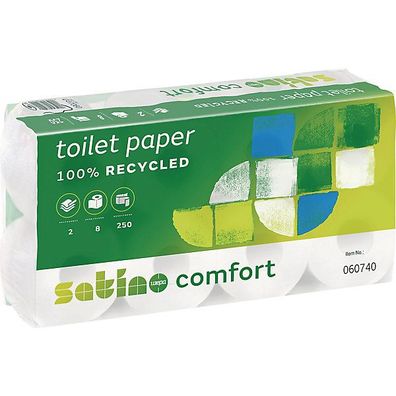 Toilettenpapier Wepa, 2-lagig, weiß, 8 Stück