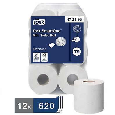 Toilettenpapier Tork 472193 Mini Smartone, 2-lagig, weiß, 6 Stück