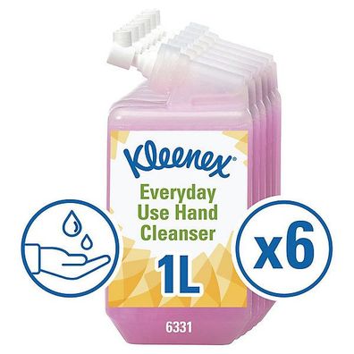 Fléssigseife Kleenex 6331 Waschlotion, leicht parfémiert, pink, 6 x 1 Liter
