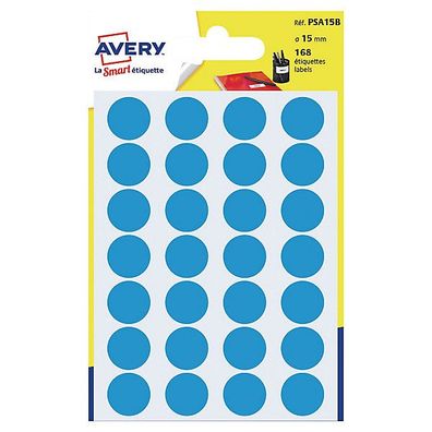 Markierungspunkte Avery Zweckform PSA15B, D 15mm, blau, 168 Stück