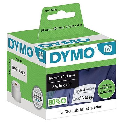 Versand-Etiketten Dymo LabelWriter, 101 x 54mm (LxB), weiß, 220 Stéck