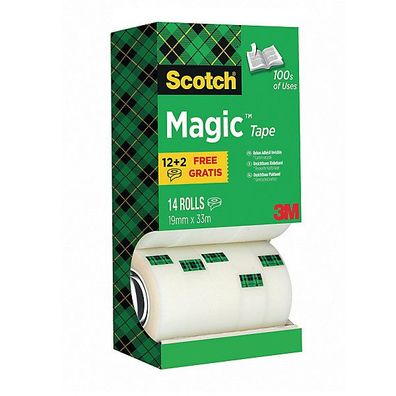 Klebefilm Scotch Magic 8R14TPR, 19 mm x 33 m, matt, 14 Rollen