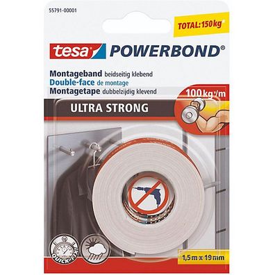 Tesa Powerbond Outdoor transp. 19mm x 1,5m 1 St