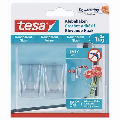 Powerstrips Tesa 77735, Haken Glas, 1kg, 2 Stéck