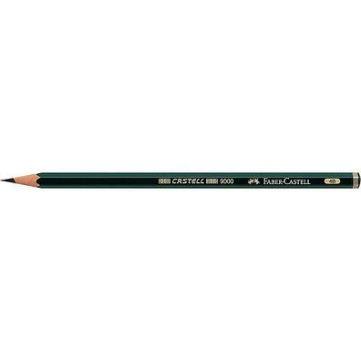 Bleistift Faber-Castell 119004 9000, 4B, grün lackierter Schaft