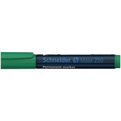 Permanentmarker Schneider Maxx 250, Keilspitze, Strichstärke: 2 + 7mm, grün