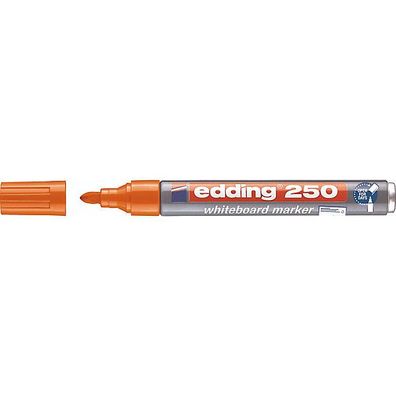 edding Boardmarker 250 4-250006, Einweg, Rundspitze, 1,5-3 mm, Schreibf. orange
