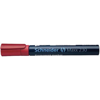 Permanentmarker Schneider Maxx 230, Rundspitze, Strichstärke: 1-3mm, rot
