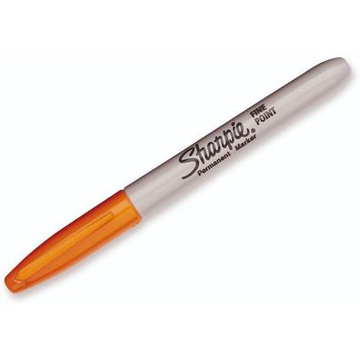 Sharpie Permanentmarker Fine 2025036, Rundspitze, F, 0,9 mm, orange 12 Stück