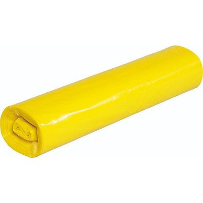 Müllsack standard, LDPE, 0,037 mm, 120 l, 700 x 1.100 mm, gelb, 25 Stück