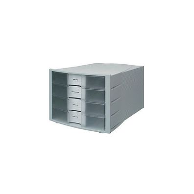 Schubladenbox HAN 1012, 4 Schubladen, grau/ transparent