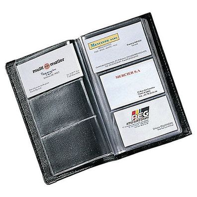 Visitenkartenbuch für 240 Karten, Maße: 11,7x19,7cm, schwarz