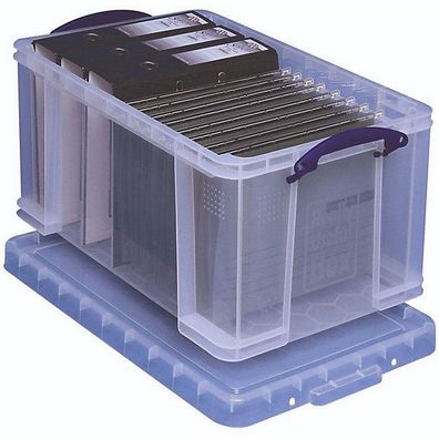 Ablagebox ReallyUseful 48C, aus PP, Maße: 610 x 400 x 315 mm, blau/ transparent