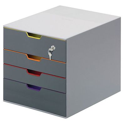 Schubladenbox Durable 7606 Varicolor, 4 Schubladen, A4+ und C4, grau