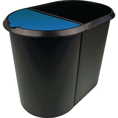 Papierkorb Helit H61039, Fassungsvermögen: 29 Liter, schwarz/ blau
