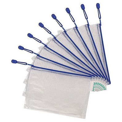 PVC Tasche Tarifold 509021, mit Zipper, A5, blau, 8 Stück