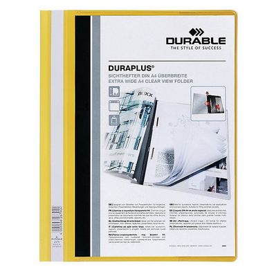 Angebotshefter Durable Duraplus 2579, A4 + , mit Beschriftungsfenster, gelb