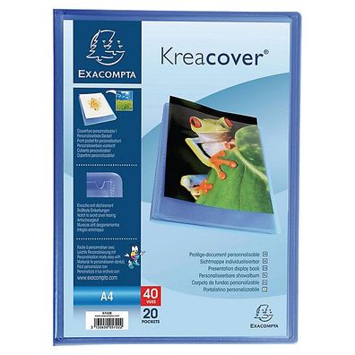 Sichtbuch Exacompta 5722E Krea Cover, A4, mit 20 Héllen, blau