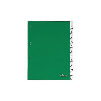 Register Durable 6210 1-12, A4, aus Kunststoff, 12 Blatt, grün
